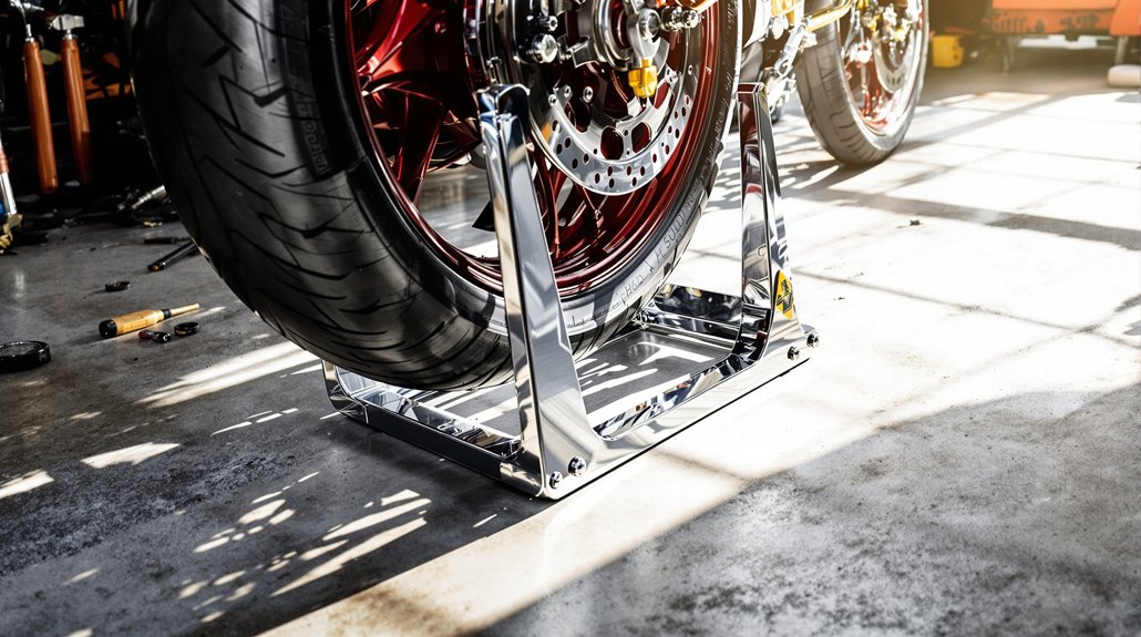 guide de blocage de roue de moto
