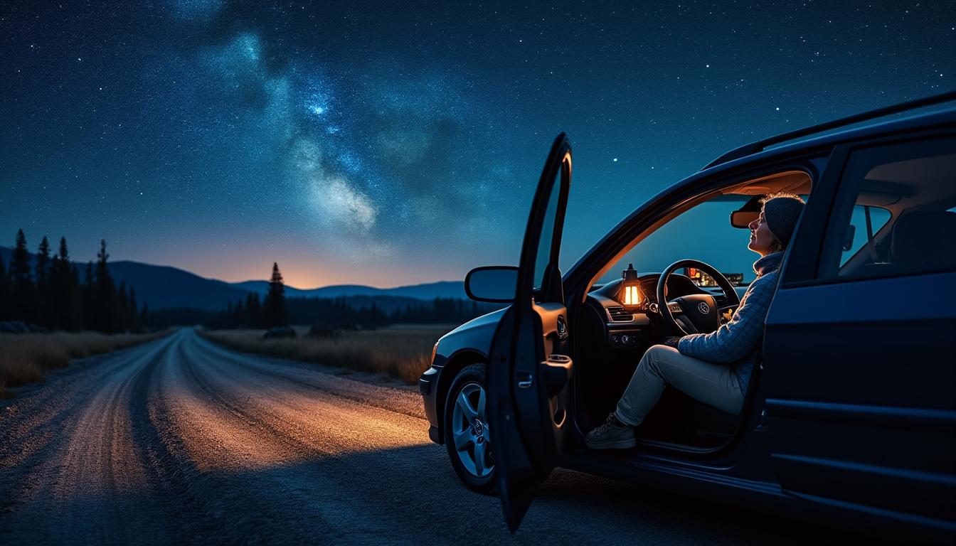 découvrez comment observer un ciel étoilé depuis votre voiture en toute sécurité grâce à nos conseils pratiques et astuces pour profiter d'une nuit magique sans danger.