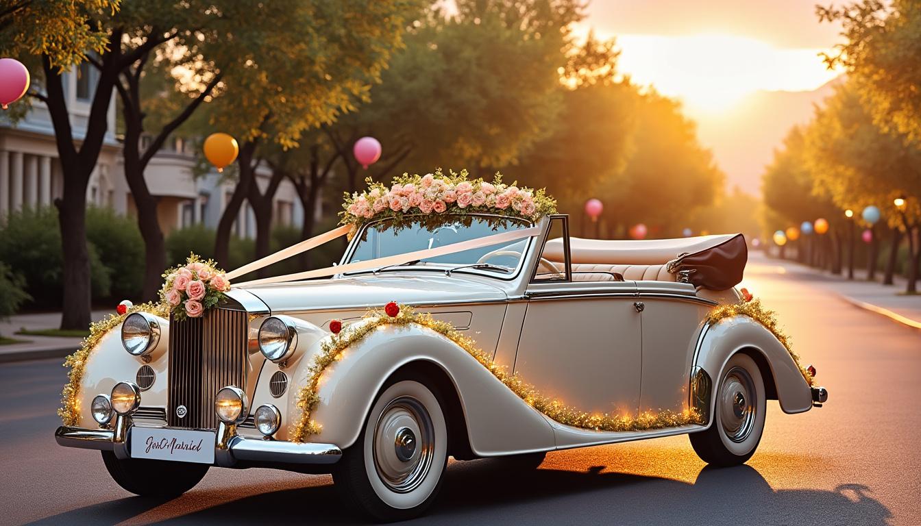 découvrez des idées originales de décoration pour voiture de mariage afin de rendre votre jour spécial inoubliable et unique.
